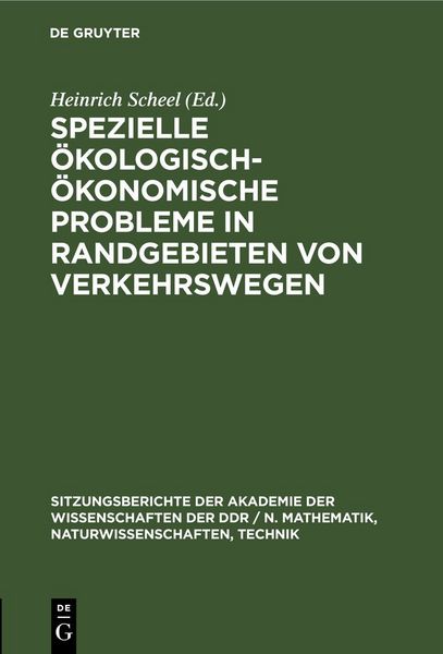 Produktbild: Spezielle &ouml;kologisch-&ouml;konomische Probleme in Randgebieten von Verkehrswegen