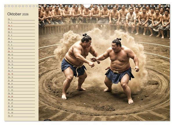 Produktbild: KI Sumo-K&auml;mpfer Im Ring der Giganten (Wandkalender 2026 DIN A3 quer), CALVENDO Monatskalender
