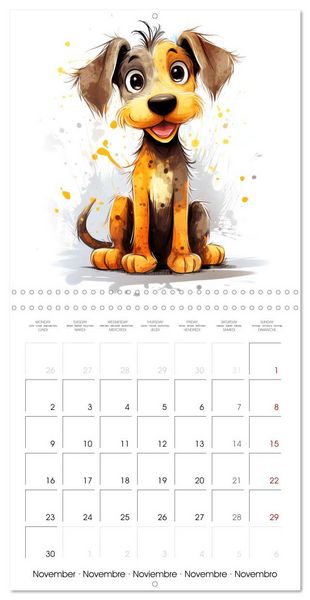Produktbild: Chiens joyeux (Calendrier mural carr&eacute; 2026 30x30 cm) Calendrier double avec une page pour vos prises de notes