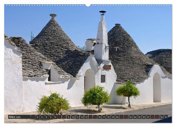 Produktbild: Trulli in Apulien - Einzigartige Rundh&auml;user im S&uuml;den Italiens (Wandkalender 2026 DIN A2 quer), CALVENDO Monatskalender