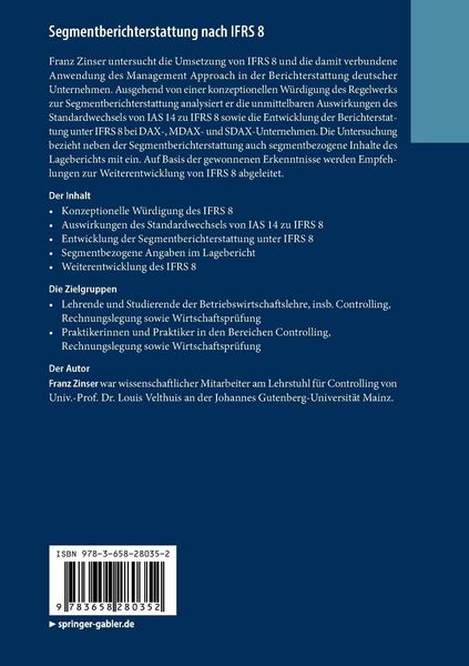 Produktbild: Segmentberichterstattung nach IFRS 8