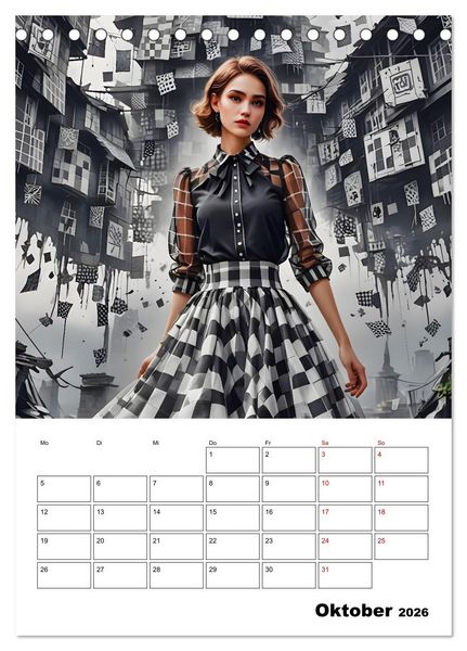 Produktbild: Schachspiel der Mode (Tischkalender 2026 DIN A5 hoch), CALVENDO Monatskalender