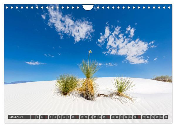 Produktbild: WHITE SANDS Die wei&szlig;e W&uuml;ste in New Mexico (Wandkalender 2026 DIN A4 quer), CALVENDO Monatskalender