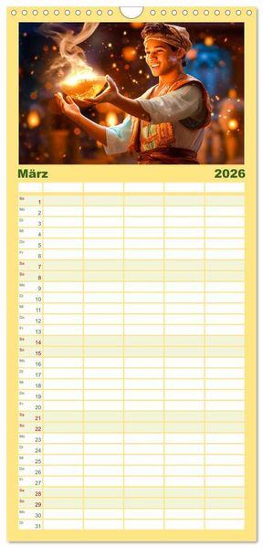 Produktbild: Familienplaner 2026 - Zauberhafte M&auml;rchen aus aller Welt mit 5 Spalten (Wandkalender, 21 x 45 cm) CALVENDO