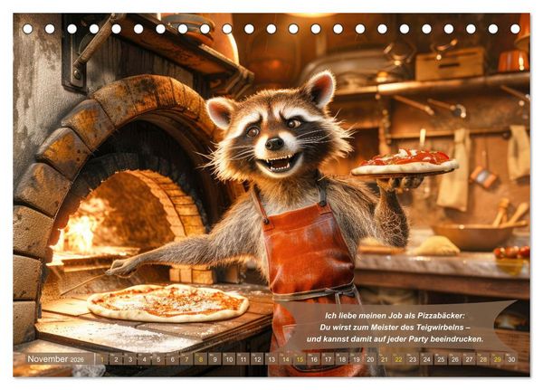 Produktbild: Tierisch lustige Pizzab&auml;cker (Tischkalender 2026 DIN A5 quer), CALVENDO Monatskalender