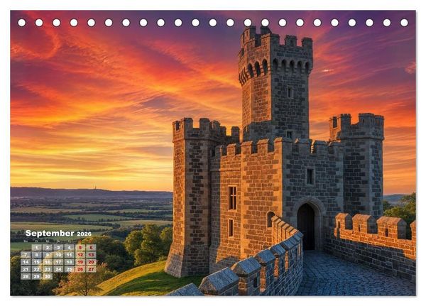 Produktbild: Burgen der Legenden (Tischkalender 2026 DIN A5 quer), CALVENDO Monatskalender