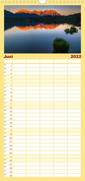 Produktbild: Familienplaner Licht &uuml;ber Alpenlandschaften (Wandkalender 2022 , 21 cm x 45 cm, hoch)