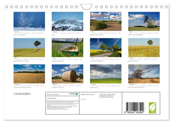Produktbild: Landschaften (Wandkalender 2026 DIN A4 quer), CALVENDO Monatskalender