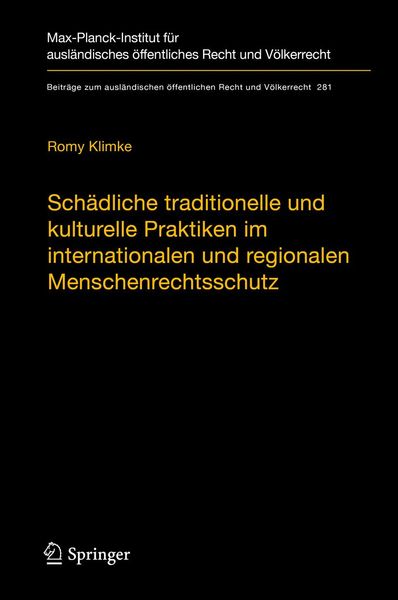 Produktbild: Sch&auml;dliche traditionelle und kulturelle Praktiken im internationalen und regionalen Menschenrechtsschutz