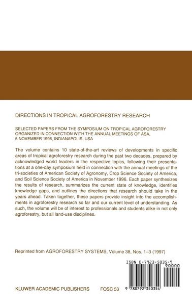 Produktbild: Directions in Tropical Agroforestry Research