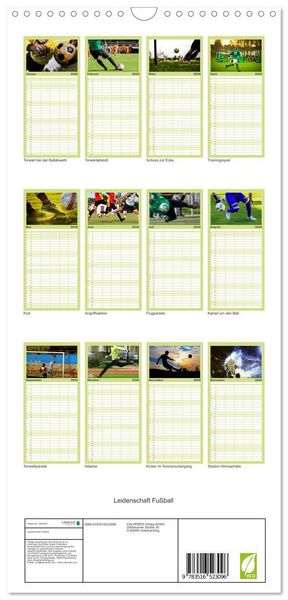 Produktbild: Familienplaner 2026 - Leidenschaft Fu&szlig;ball mit 5 Spalten (Wandkalender, 21 x 45 cm) CALVENDO