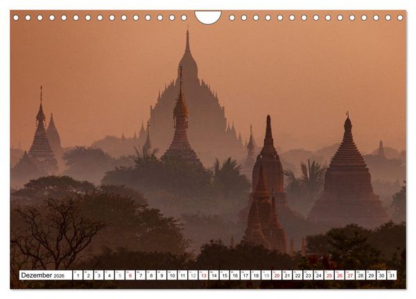 Produktbild: WUNDERVOLLES BAGAN (Wandkalender 2026 DIN A4 quer), CALVENDO Monatskalender