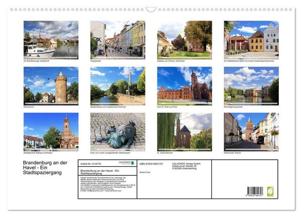 Produktbild: Brandenburg an der Havel - Ein Stadtspaziergang (Wandkalender 2026 DIN A2 quer), CALVENDO Monatskalender