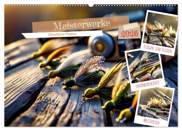 Meisterwerke - Künstliche Fliegen (Wandkalender 2026 DIN A2 quer), CALVENDO Monatskalender
