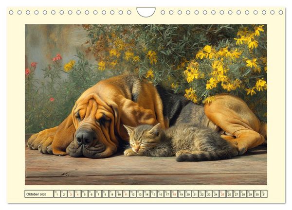 Produktbild: Bloodhound Momente. Zielstrebige Schn&uuml;ffler mit treuer Seele (Wandkalender 2026 DIN A4 quer), CALVENDO Monatskalender