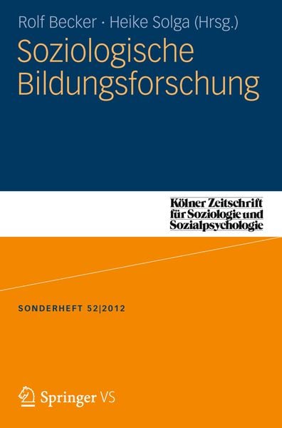Produktbild: Soziologische Bildungsforschung