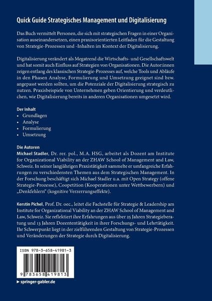 Produktbild: Quick Guide Strategisches Management und Digitalisierung