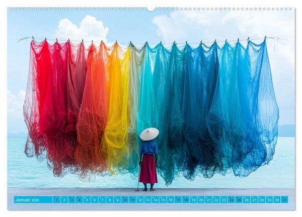 Produktbild: Netzpoesie: Ein Jahr in Farben (Wandkalender 2026 DIN A2 quer), CALVENDO Monatskalender