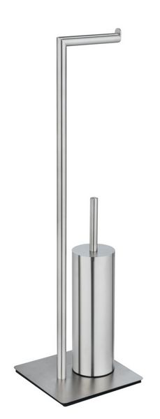 Produktbild: Stand WC-Garnitur Mod. Recco Edelstahl satiniert, WC-B&uuml;rste mit Silikon-B&uuml;rstenkopf
