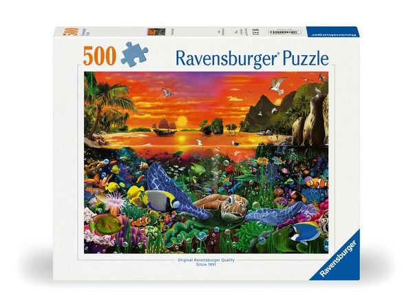 Produktbild: Erwachsenenpuzzle 500 Teile - Schildkr&ouml;te im Riff