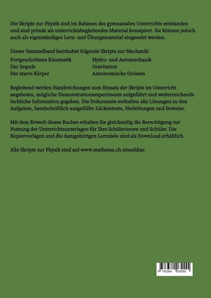 Produktbild: Skripte zur Physik - Weiterf&uuml;hrende Mechanik