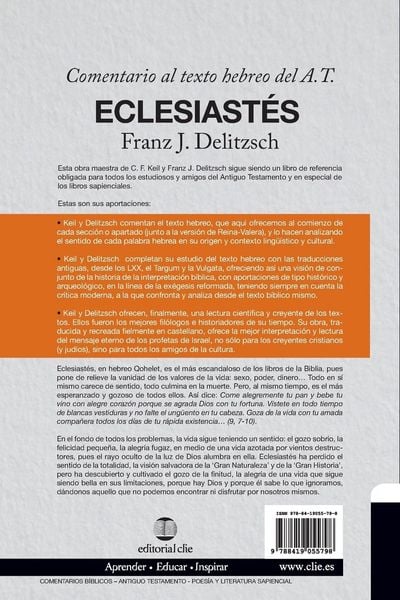 Produktbild: La Comentario Al Texto Hebreo del Antiguo Testamento - Eclesiast&iquest;&iquest;s