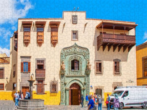 Produktbild: CALVENDO Puzzle Kolumbushaus, Las Palmas de Gran Canaria | 1000 Teile Lege-Gr&ouml;&szlig;e 64x48cm Foto-Puzzle f&uuml;r gl&uuml;ckliche Stunden
