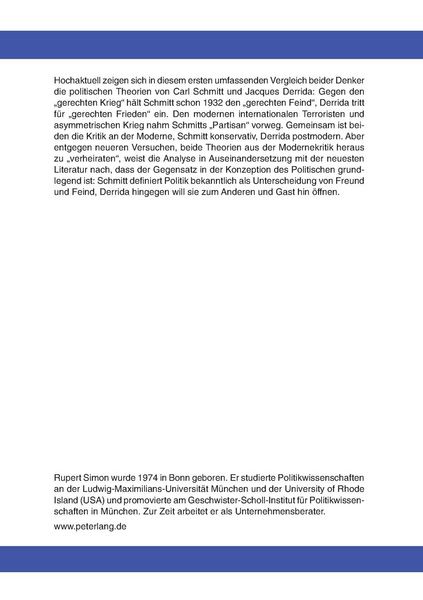 Produktbild: Die Begriffe des Politischen bei Carl Schmitt und Jacques Derrida