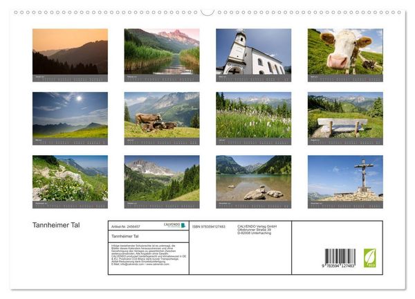 Produktbild: Tannheimer Tal (hochwertiger Premium Wandkalender 2027 DIN A2 quer), Kunstdruck in Hochglanz