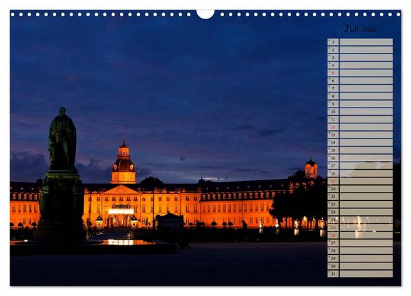 Produktbild: KARLSRUHE F&Uuml;R NACHTSCHW&Auml;RMER (Wandkalender 2026 DIN A3 quer), CALVENDO Monatskalender