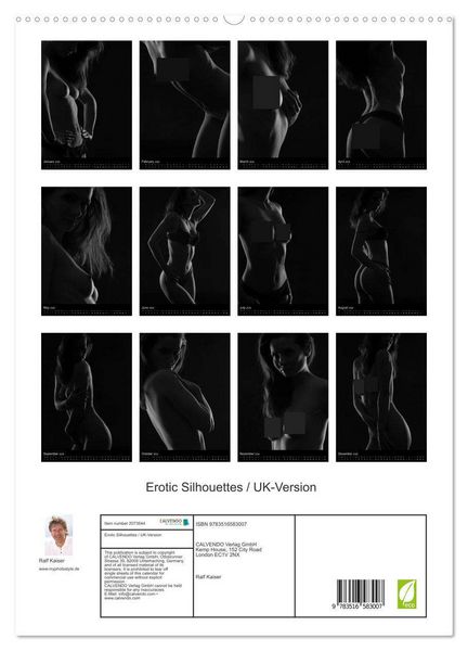 Produktbild: Erotic Silhouettes / UK-Version (High Quality Premium Wall Calendar 2026 DIN A2 portrait),CALVENDO 12 Month Wall Calendar