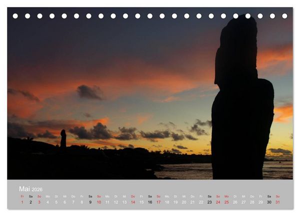 Produktbild: MOAI - steinerne W&auml;chter der Osterinsel (Tischkalender 2026 DIN A5 quer), CALVENDO Monatskalender