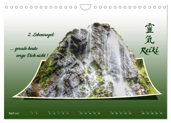 Produktbild: REIKI - Chakren und Lebensregeln (Wandkalender 2027 DIN A4 quer), CALVENDO Monatskalender