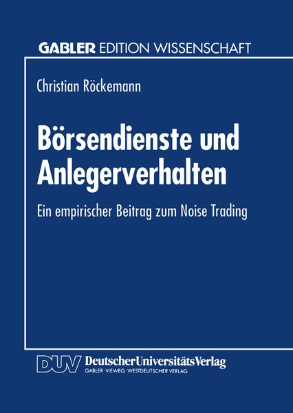 Produktbild: B&ouml;rsendienste und Anlegerverhalten