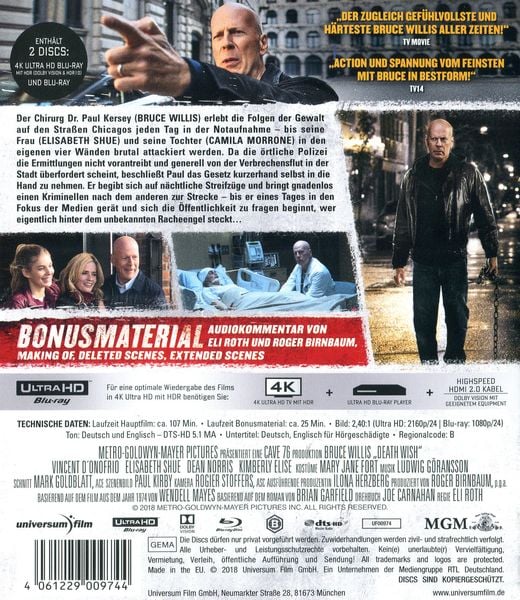 Produktbild: Death Wish (4K Ultra HD) (+ Blu-ray)