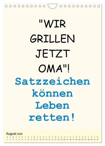 Produktbild: Spr&uuml;che-Kalender. Lustiges f&uuml;r die Familie! (Wandkalender 2026 DIN A4 hoch), CALVENDO Monatskalender