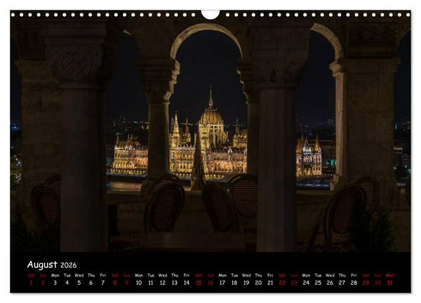 Produktbild: Danube River Nightlights (Wall Calendar 2026 DIN A3 landscape), CALVENDO 12 Month Wall Calendar