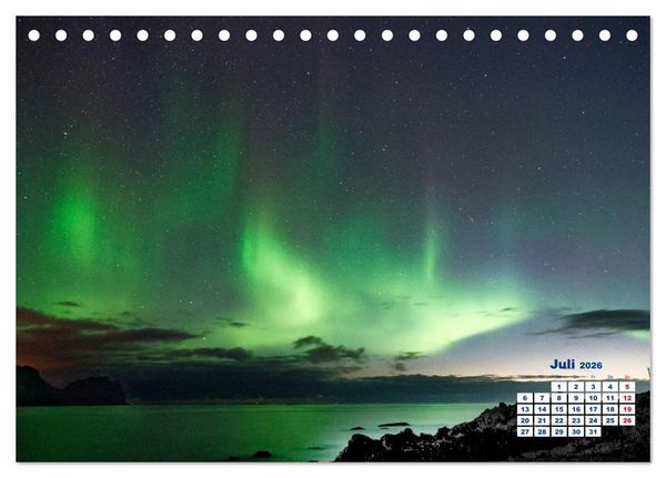 Produktbild: Faszinierende Lichterscheinungen am Himmel - Polarlichter (Tischkalender 2026 DIN A5 quer), CALVENDO Monatskalender