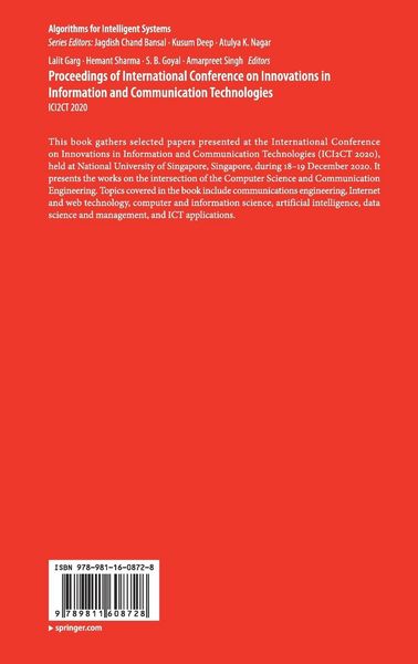 Produktbild: Proceedings of International Conference on Innovations in Information and Communication Technologies