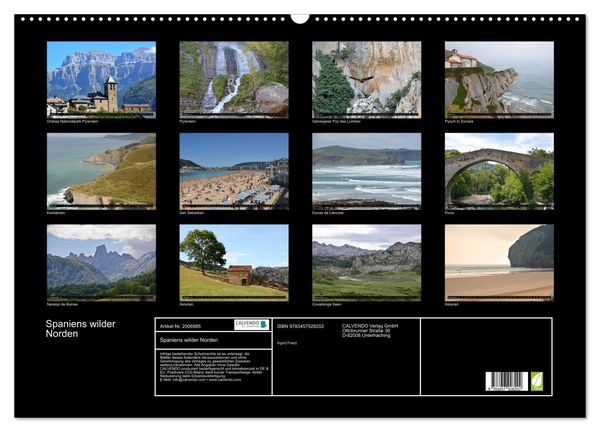 Produktbild: Spaniens wilder Norden (Wandkalender 2026 DIN A2 quer), CALVENDO Monatskalender