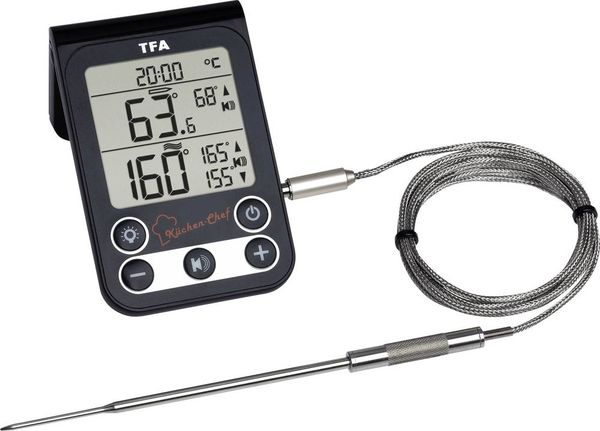 TFA Dostmann 14.1512.01 KÜCHEN-CHEF Grillthermometer Schwarz