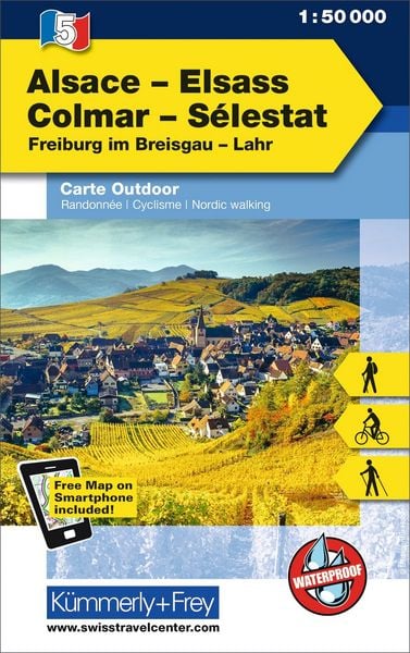 Produktbild: K&uuml;mmerly+Frey Outdoorkarte Elsass, Colmar, S&eacute;lestat 1:50.000
