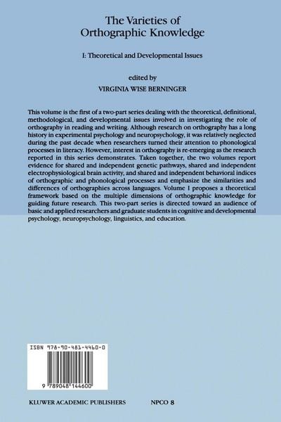 Produktbild: The Varieties of Orthographic Knowledge