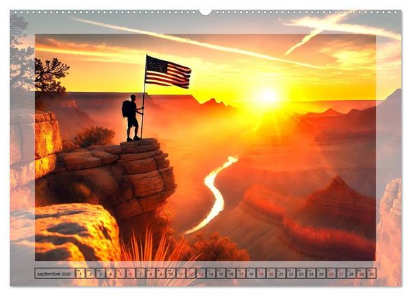 Produktbild: L'esprit am&eacute;ricain - Un hommage aux &Eacute;tats-Unis. (Calendrier mural 2026 DIN A2 vertical) calendrier de bureau