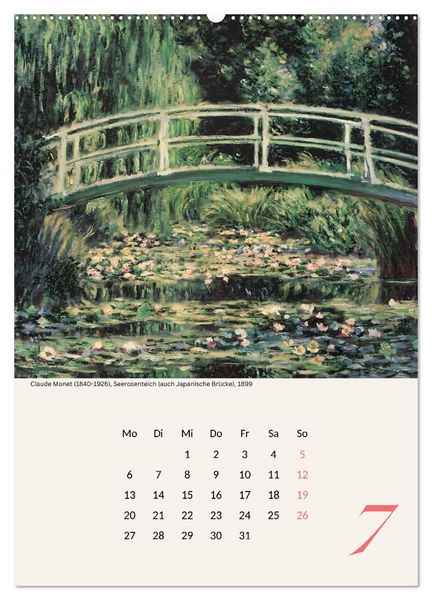 Produktbild: Claude Monet Impressionen 2026 (hochwertiger Premium Wandkalender 2026 DIN A2 hoch), Kunstdruck in Hochglanz