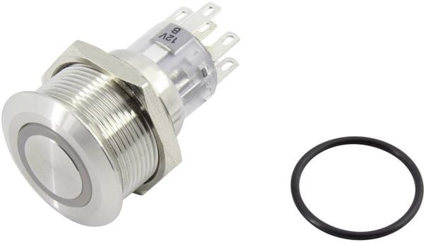 Produktbild: TRU COMPONENTS 1602505 TC-GQ22-A-22ZE/B/12V/S203 Druckschalter 2 x Aus/Ein rastend Blau 1 St.