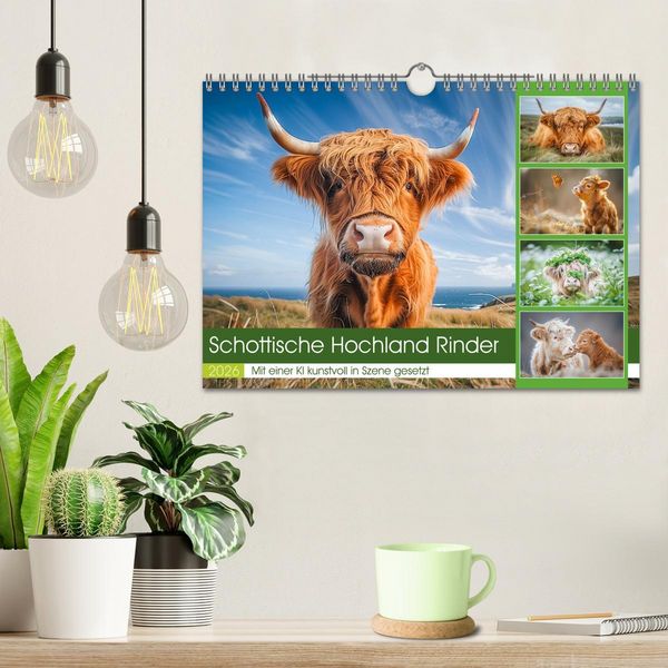 Produktbild: Schottische Hochland Rinder (Wandkalender 2026 DIN A4 quer), CALVENDO Monatskalender