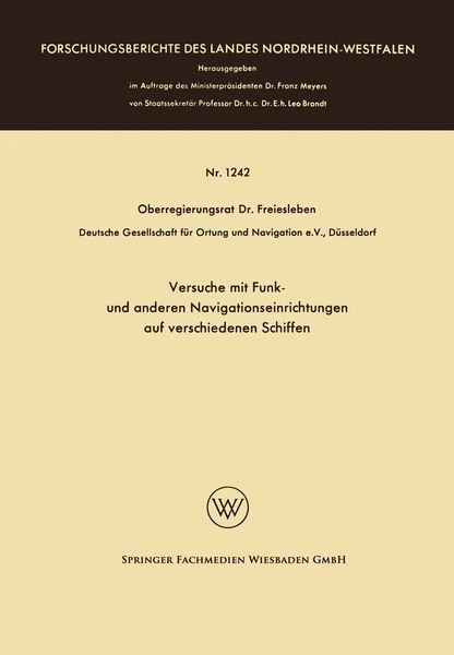 Produktbild: Versuche mit Funk- und anderen Navigationseinrichtungen auf verschiedenen Schiffen