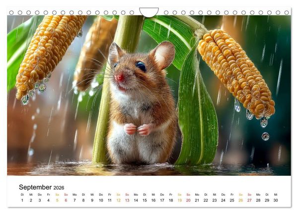 Produktbild: Regen? Na und! M&auml;use (Wandkalender 2026 DIN A4 quer), CALVENDO Monatskalender