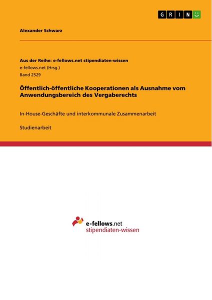 Produktbild: &Ouml;ffentlich-&ouml;ffentliche Kooperationen als Ausnahme vom Anwendungsbereich des Vergaberechts